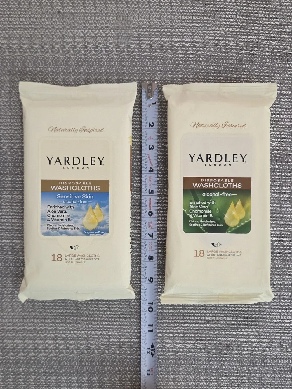 Yardley London Disposable Washcloths Bundle (Set of 2 Packs, 36 Wipes Total) - S